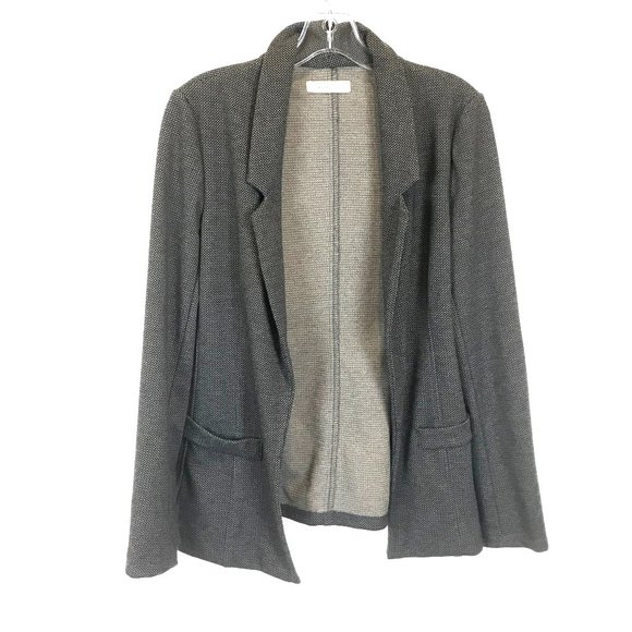 Womens Size Large Luisa - Made in Italy Gray Open Front Knit Blazer - Picture 1 of 3